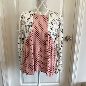 Unbranded floral polka dot rayon top